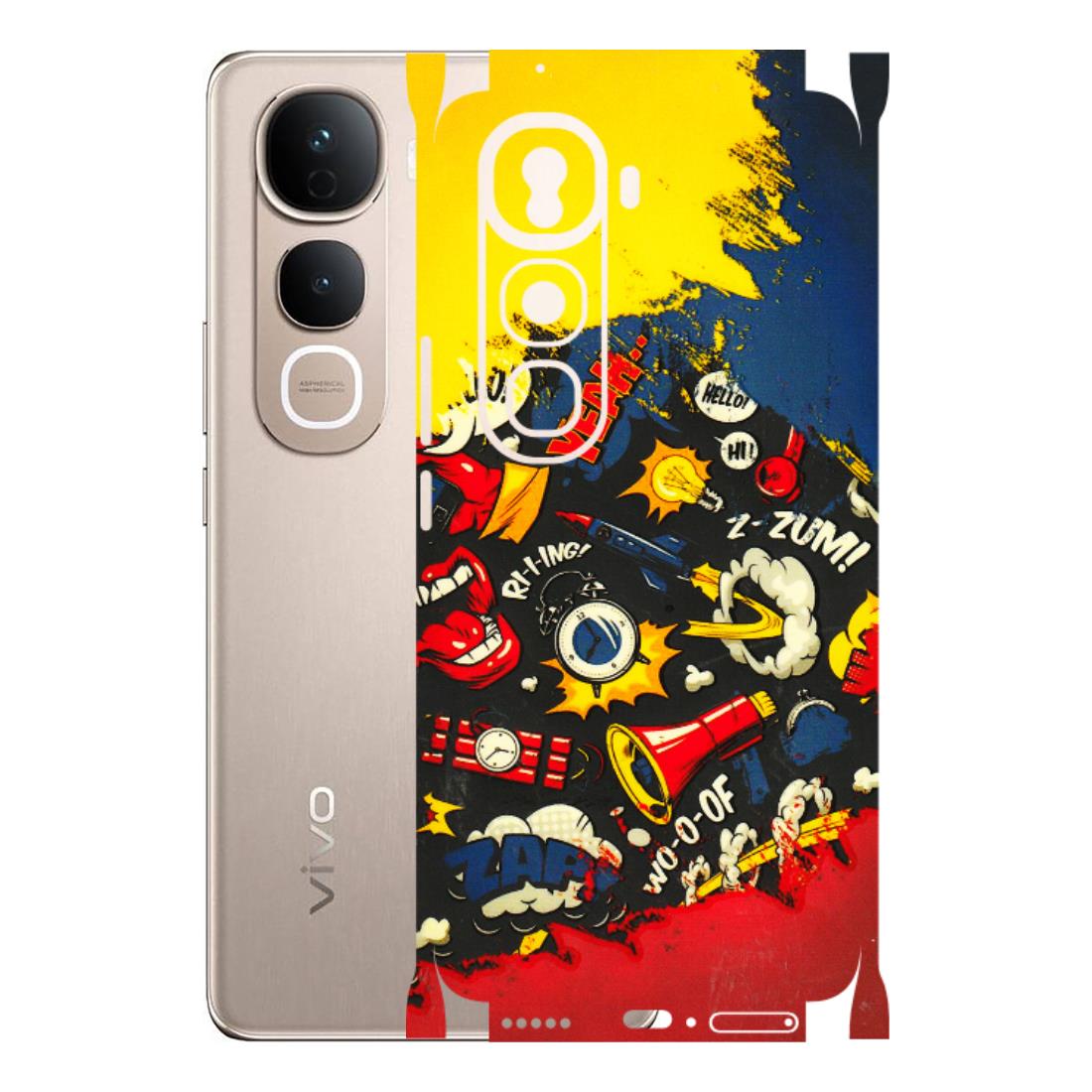 VIVO Y Series Phone Skins (All Models) - Pacific Doodle Art - 3D Embossed Finish (L-120) Vivo Y400 Pro 5G