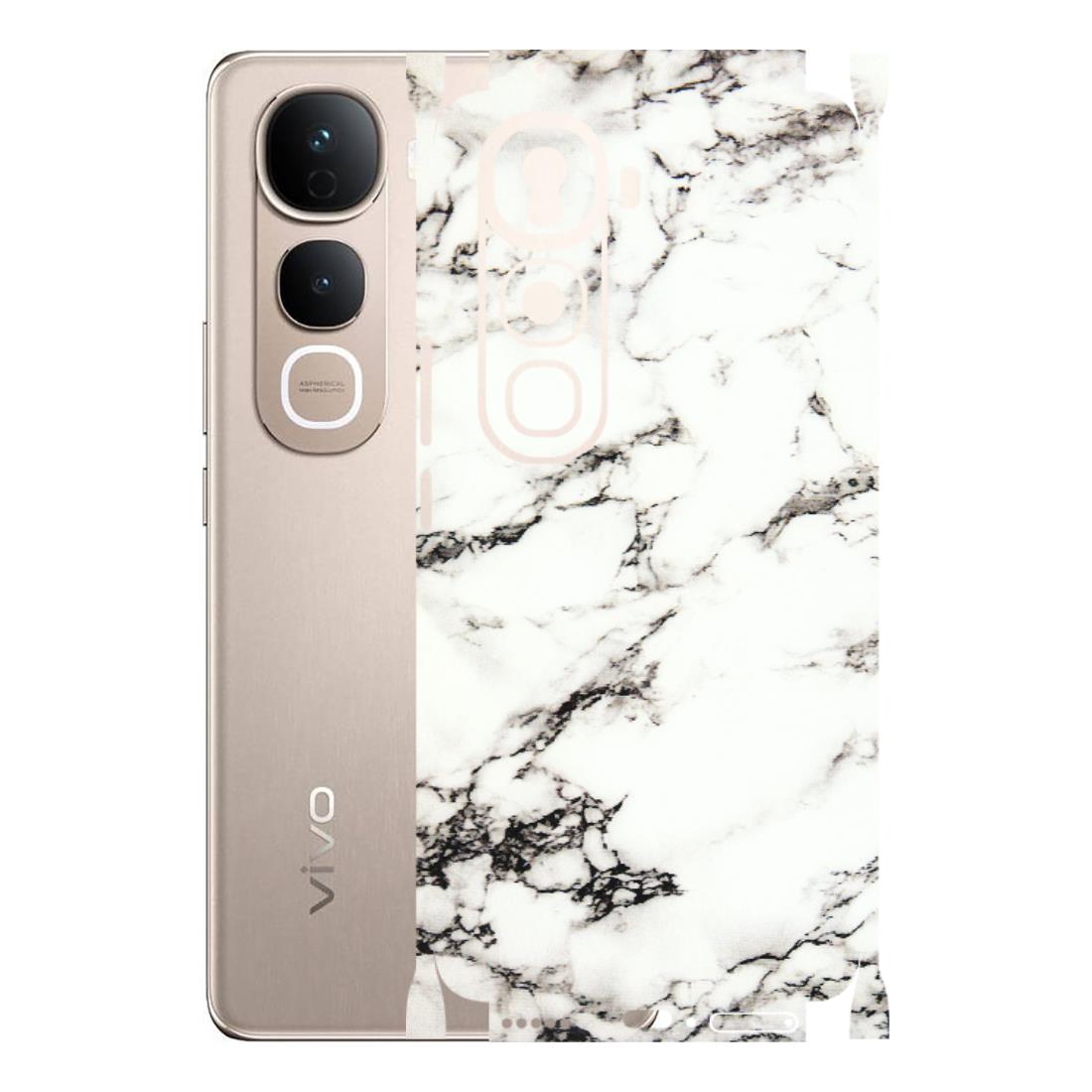 VIVO Y Series Phone Skins (All Models) - Black and White Marble Texture - 3D Embossed Finish (L-124) Vivo Y400 Pro 5G