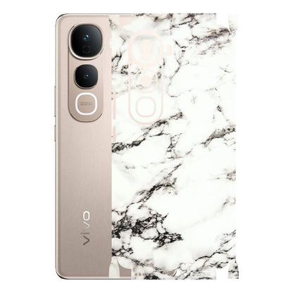 VIVO Y Series Phone Skins (All Models) - Black and White Marble Texture - 3D Embossed Finish (L-124) Vivo Y400 Pro 5G