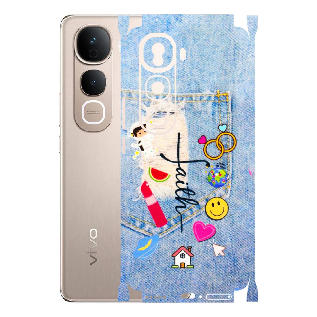 VIVO Y Series Phone Skins (All Models) - Denim Jeans Pocket - 3D Embossed Finish (L-134) Vivo Y400 Pro 5G