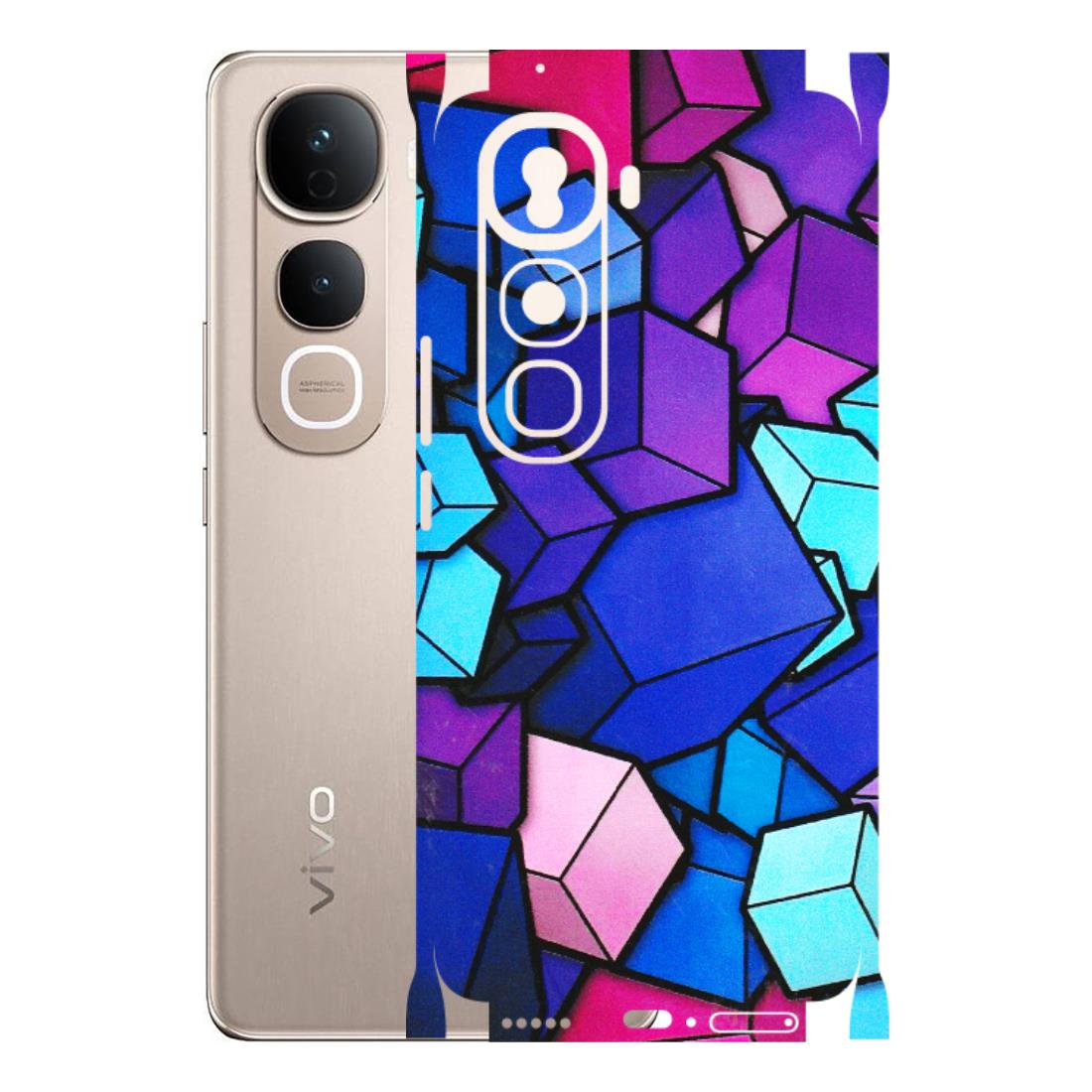 VIVO Y Series Phone Skins (All Models) - Cube Doodle - 3D Embossed Finish (L-141) Vivo Y400 Pro 5G