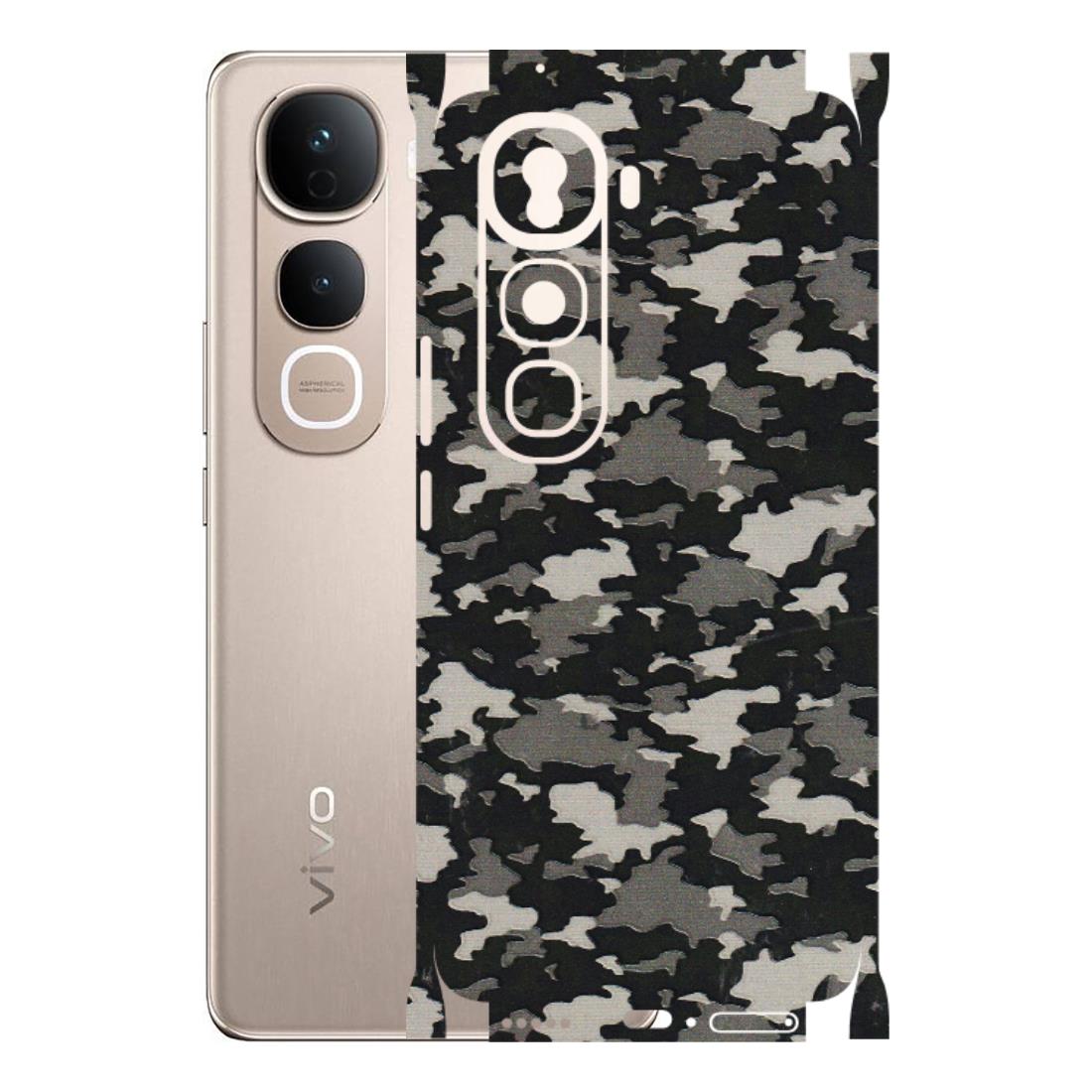 VIVO Y Series Phone Skins (All Models) - Black/Grey Camoflaunge - 3D Embossed Finish (L-142) Vivo Y400 Pro 5G