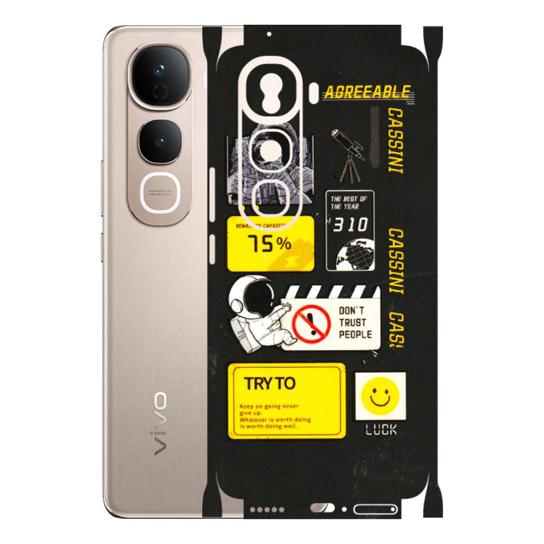 VIVO Y Series Phone Skins (All Models) - Black Cassini - 3D Embossed Finish (L-161) Vivo Y400 Pro 5G