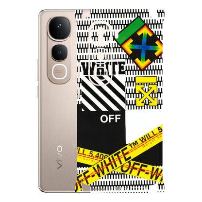 VIVO Y Series Phone Skins (All Models) - White Off Abstract - 3D Embossed Finish (L-172) Vivo Y400 Pro 5G
