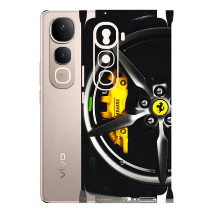 VIVO Y Series Phone Skins (All Models) - Ferrari Wheel Alloy - 3D Embossed Finish (L-173) Vivo Y400 Pro 5G