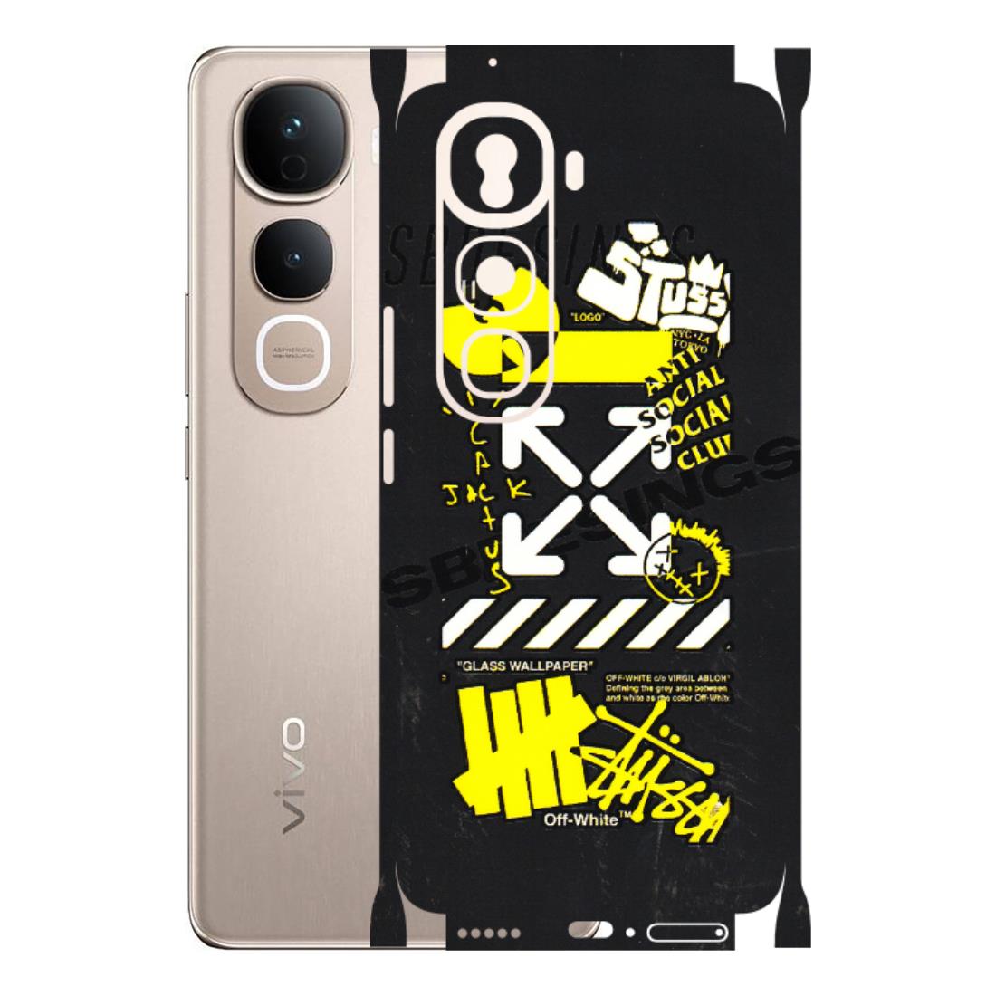 VIVO Y Series Phone Skins (All Models) - Anti Social Graffiti - 3D Embossed Finish (L-198) Vivo Y400 Pro 5G