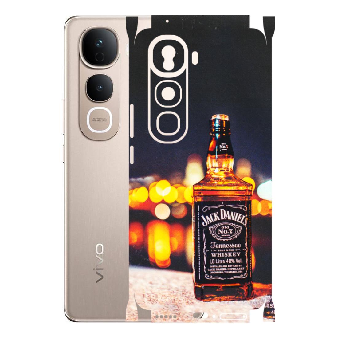 VIVO Y Series Phone Skins (All Models) - JD Whiskey Bottle - 3D Embossed Finish (L-20) Vivo Y400 Pro 5G