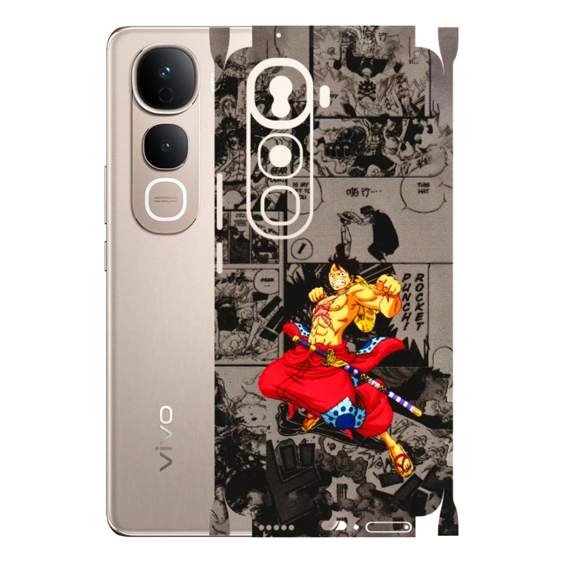 VIVO Y Series Phone Skins (All Models) - One Piece Rocket Punch Manga - 3D Embossed Finish (L-25) Vivo Y400 Pro 5G