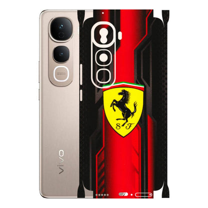 VIVO Y Series Phone Skins (All Models) - Black Ferrari Logo - 3D Embossed Finish (L-253) Vivo Y400 Pro 5G