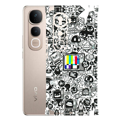 VIVO Y Series Phone Skins (All Models) - Doodles Positive Art - 3D Embossed Finish (L-263) Vivo Y400 Pro 5G