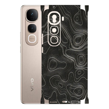 VIVO Y Series Phone Skins (All Models) - Abstract White Line Map - 3D Embossed Finish (L-269) Vivo Y400 Pro 5G