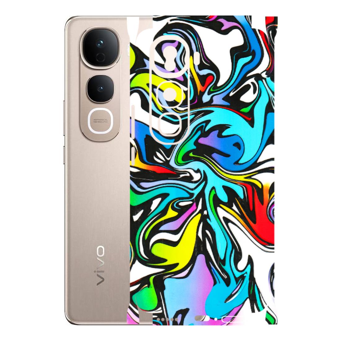 VIVO Y Series Phone Skins (All Models) - Abstract Colour Paints - 3D Embossed Finish (L-271) Vivo Y400 Pro 5G
