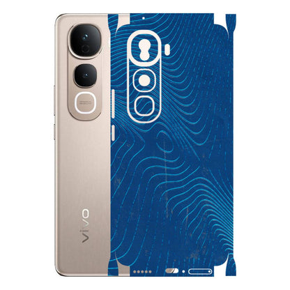VIVO Y Series Phone Skins (All Models) - Abstract Blue Line Map - 3D Embossed Finish (L-272) Vivo Y400 Pro 5G