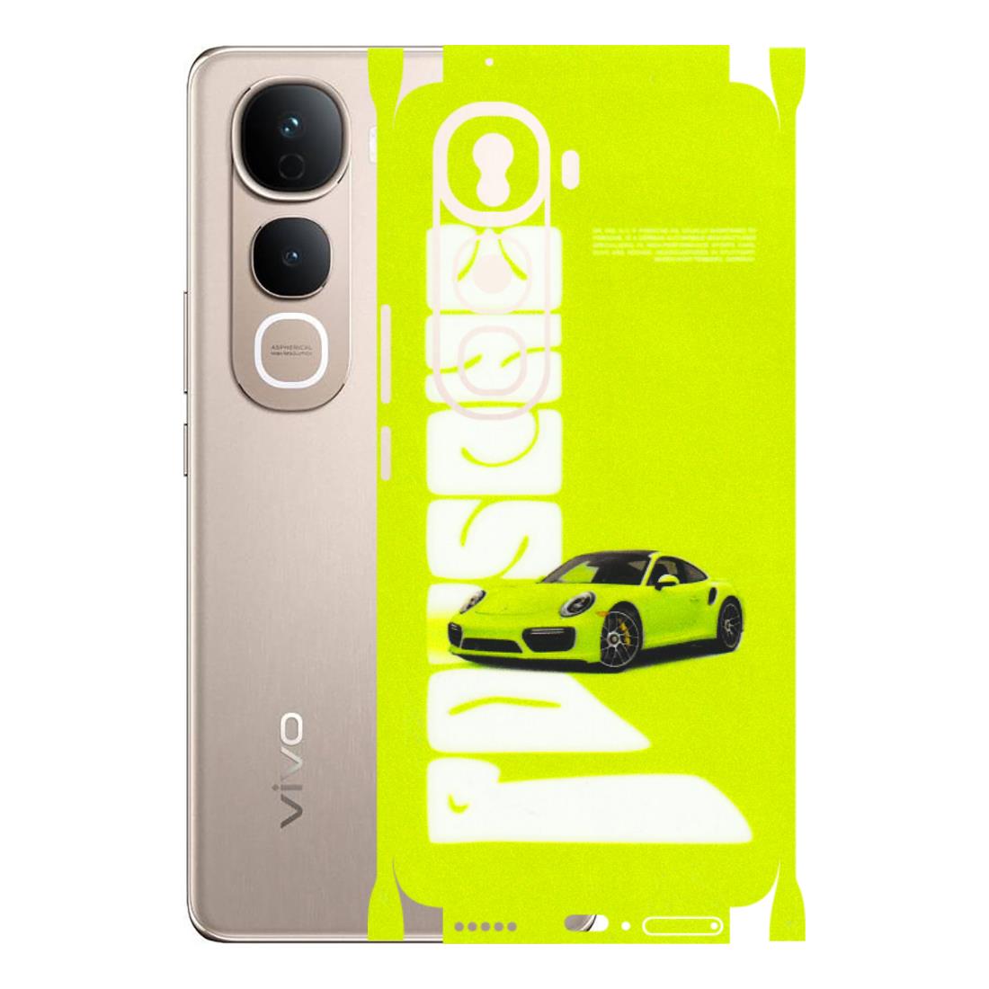 VIVO Y Series Phone Skins (All Models) - Lime Green Porche - 3D Embossed Finish (L-30) Vivo Y400 Pro 5G