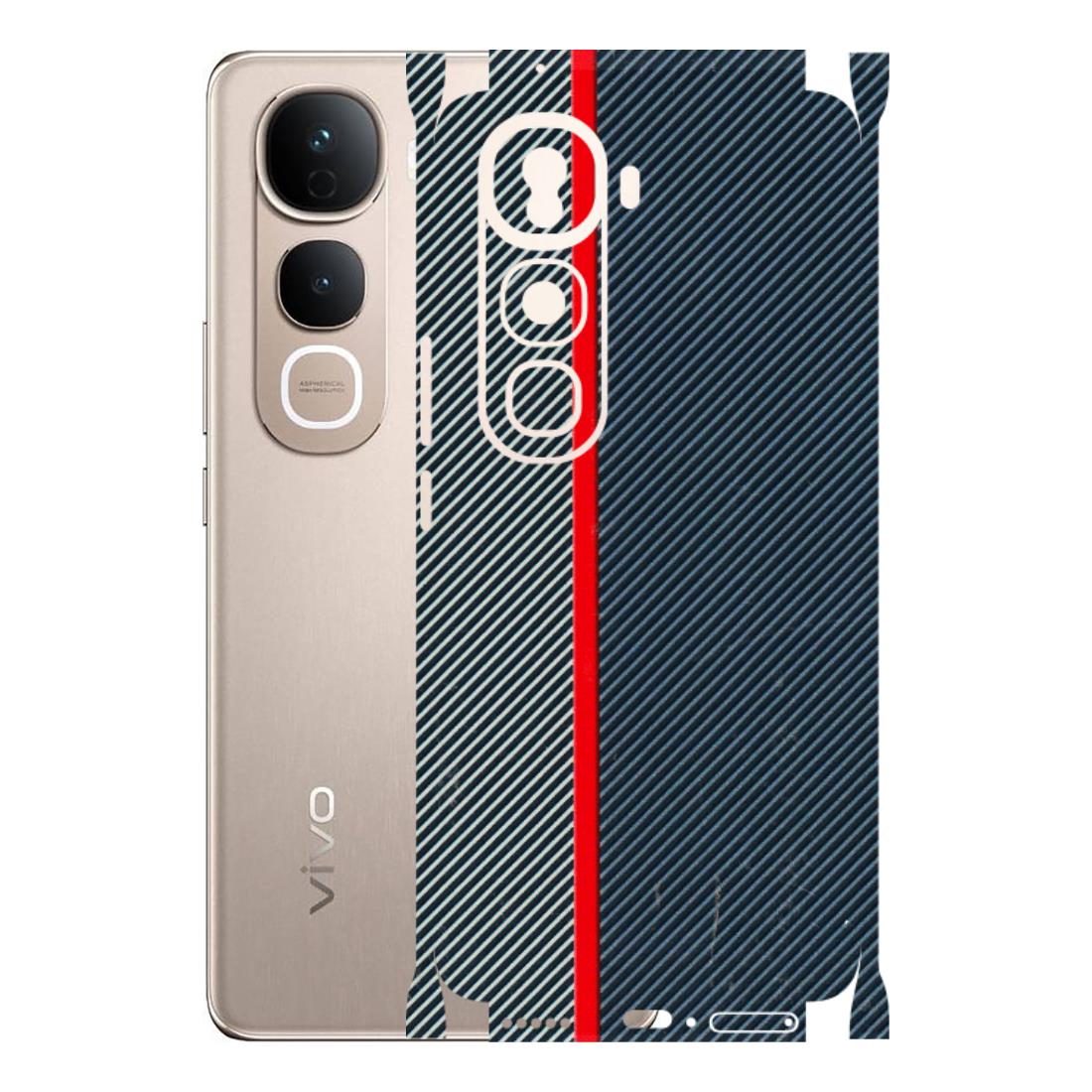 VIVO Y Series Phone Skins (All Models) - Blue Sober Lines - 3D Embossed Finish (L-305) Vivo Y400 Pro 5G