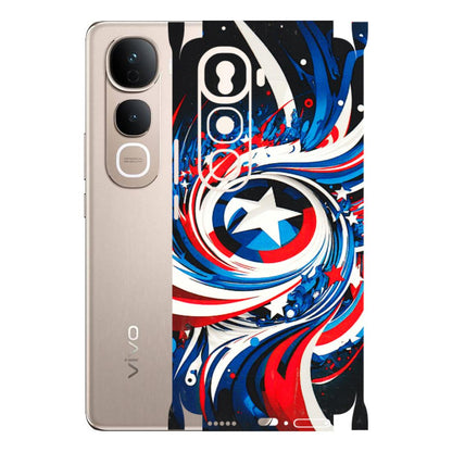 VIVO Y Series Phone Skins (All Models) - Captain America Logo - 3D Embossed Finish (L-307) Vivo Y400 Pro 5G