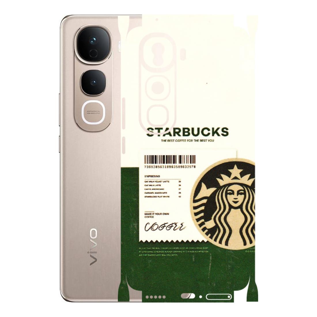 VIVO Y Series Phone Skins (All Models) - Starbucks Barcode - 3D Embossed Finish (L-308) Vivo Y400 Pro 5G