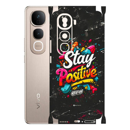VIVO Y Series Phone Skins (All Models) - Stay Positive Black - 3D Embossed Finish (L-31) Vivo Y400 Pro 5G