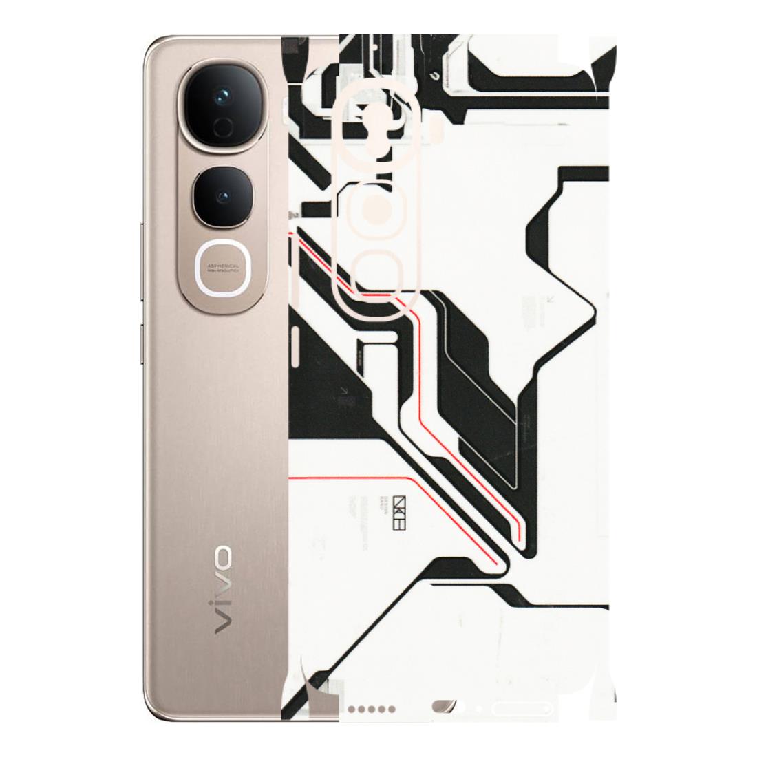 VIVO Y Series Phone Skins (All Models) - White Techy Logo - 3D Embossed Finish (L-312) Vivo Y400 Pro 5G