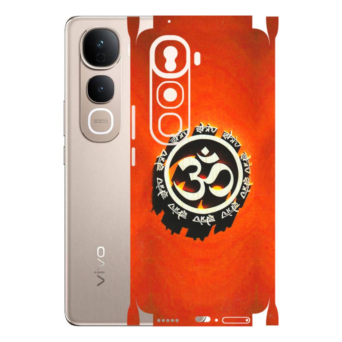 VIVO Y Series Phone Skins (All Models) - Aum Shiv Orange - 3D Embossed Finish (L-32) Vivo Y400 Pro 5G