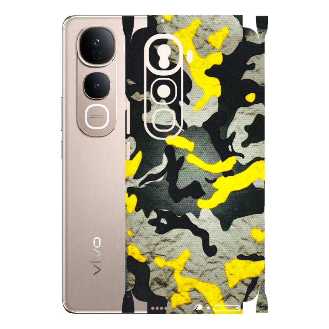 VIVO Y Series Phone Skins (All Models) - Yellow Camouflage - 3D Embossed Finish (L-61) Vivo Y400 Pro 5G