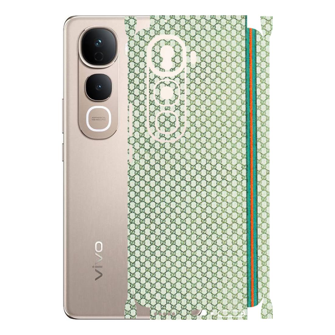VIVO Y Series Phone Skins (All Models) - Gucci Fabric Pattern - 3D Embossed Finish (L-73) Vivo Y400 Pro 5G