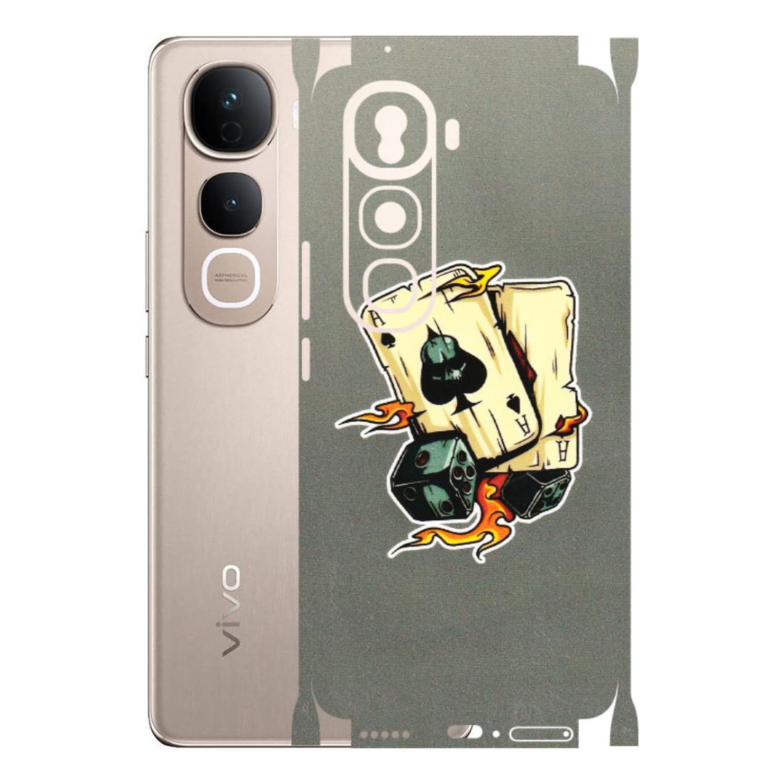 VIVO Y Series Phone Skins (All Models) - Grey Cards Of Ace - 3D Embossed Finish (L-77) Vivo Y400 Pro 5G