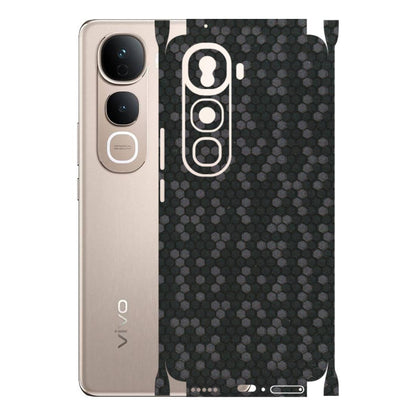 VIVO Y Series Phone Skins (All Models) - Black Grey Honeycomb Sober - 3D Embossed Finish (L-85) Vivo Y400 Pro 5G