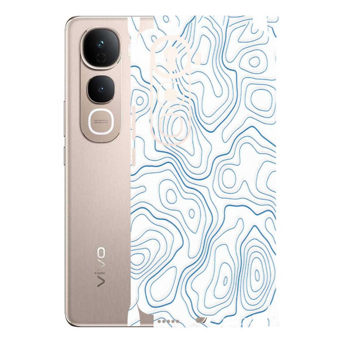 VIVO Y Series Phone Skins (All Models) - Blue And White Swirls - Matte Finish (M-139) Vivo Y400 Pro 5G