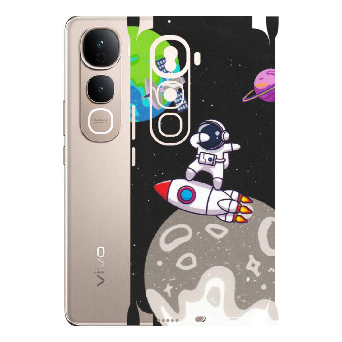 VIVO Y Series Phone Skins (All Models) - Astronaut Vibing Toon Running - Matte Finish (M-39) Vivo Y400 Pro 5G