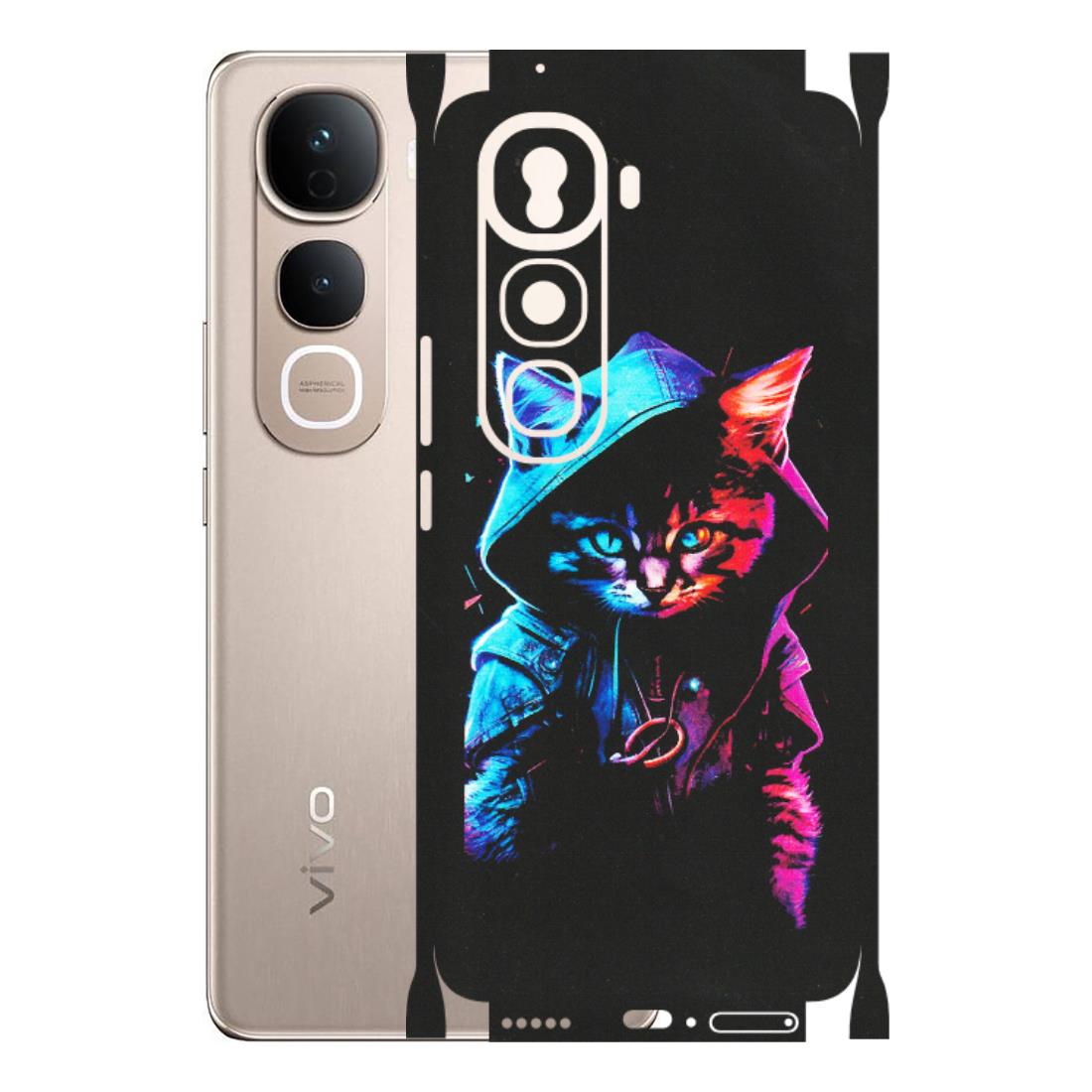 VIVO Y Series Phone Skins (All Models) - Cyberpunk Cat - Matte Finish (M-45) Vivo Y400 Pro 5G