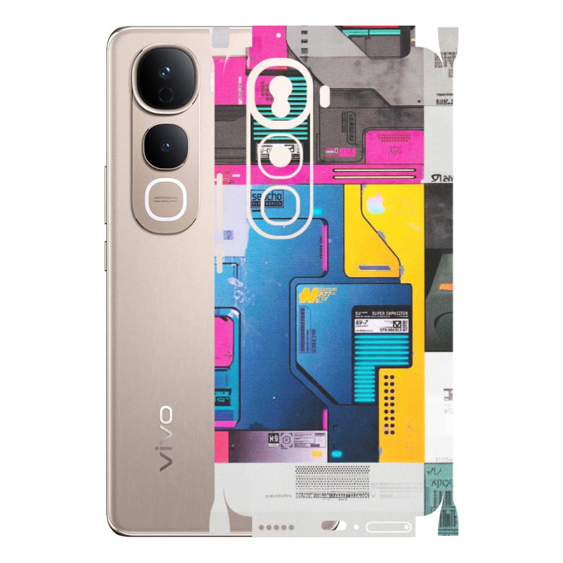 VIVO Y Series Phone Skins (All Models) - Colourfull Motherboard Internals - Matte Finish (M-55) Vivo Y400 Pro 5G