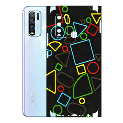 VIVO Y Series Phone Skins (All Models) - Black Shapes - 3D Embossed Finish (L-131) Vivo Y50