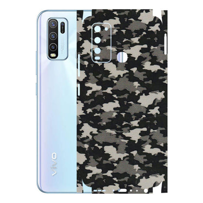 VIVO Y Series Phone Skins (All Models) - Black/Grey Camoflaunge - 3D Embossed Finish (L-142) Vivo Y50