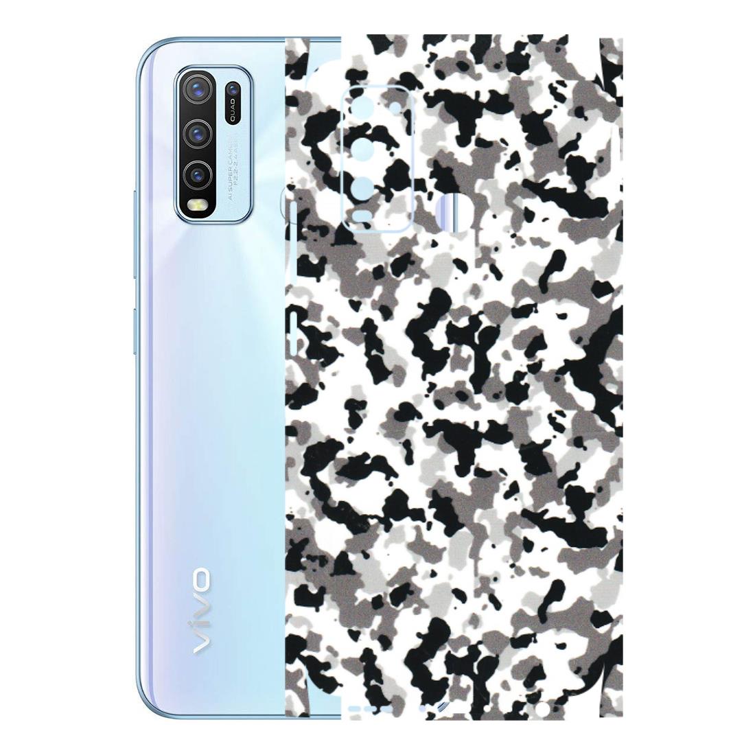 VIVO Y Series Phone Skins (All Models) - White Black Camouflage - 3D Embossed Finish (L-18) Vivo Y50