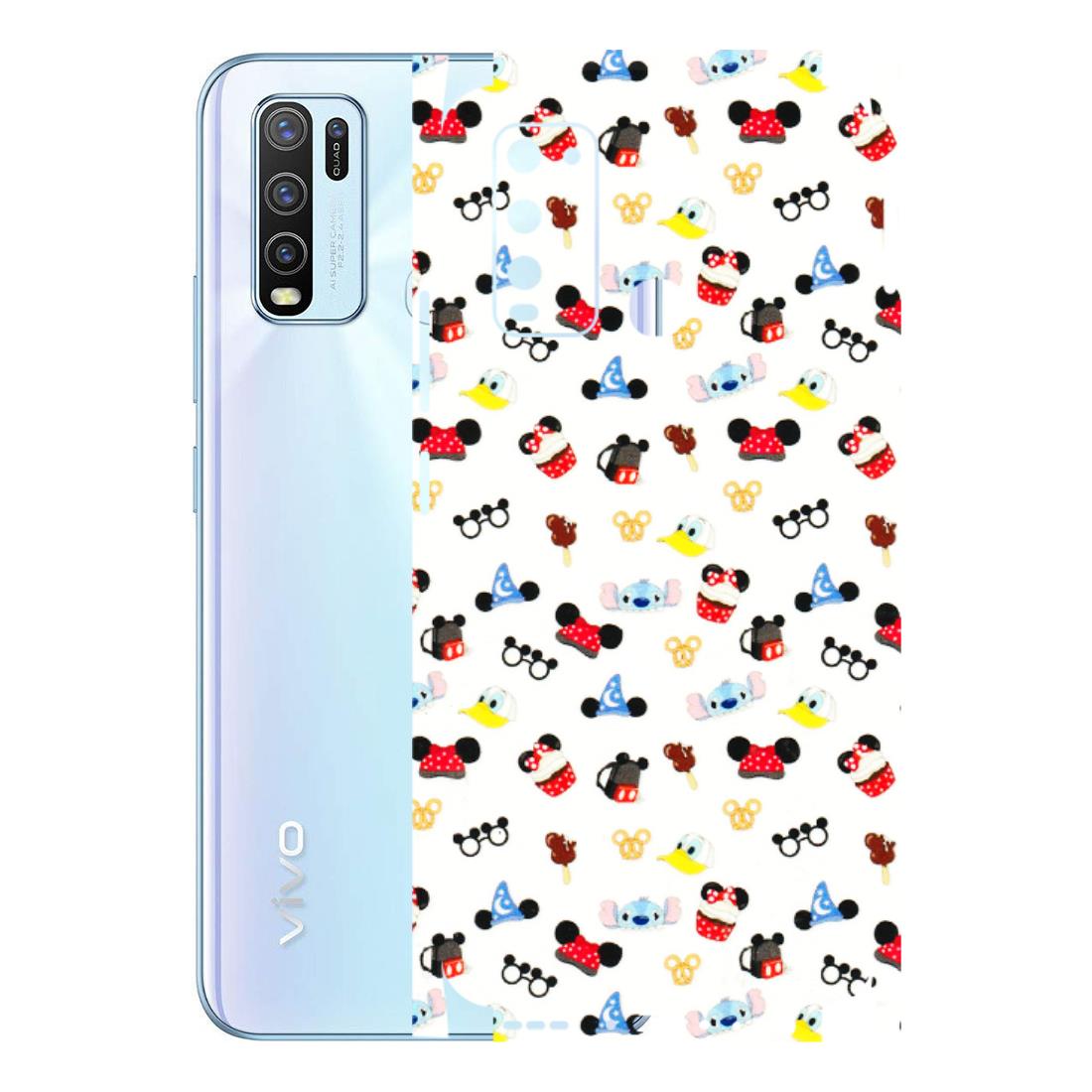 VIVO Y Series Phone Skins (All Models) - Minnie Mouse & Donald Doodles s - 3D Embossed Finish (L-194) Vivo Y50
