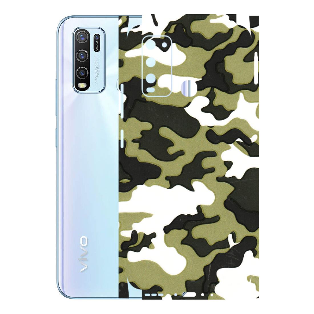 VIVO Y Series Phone Skins (All Models) - Camouflages White And Green - 3D Embossed Finish (L-243) Vivo Y50