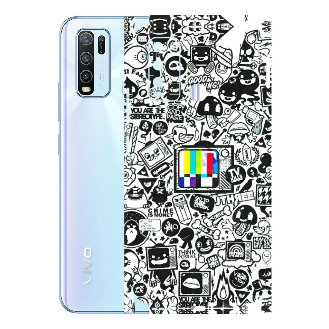 VIVO Y Series Phone Skins (All Models) - Doodles Positive Art - 3D Embossed Finish (L-263) Vivo Y50