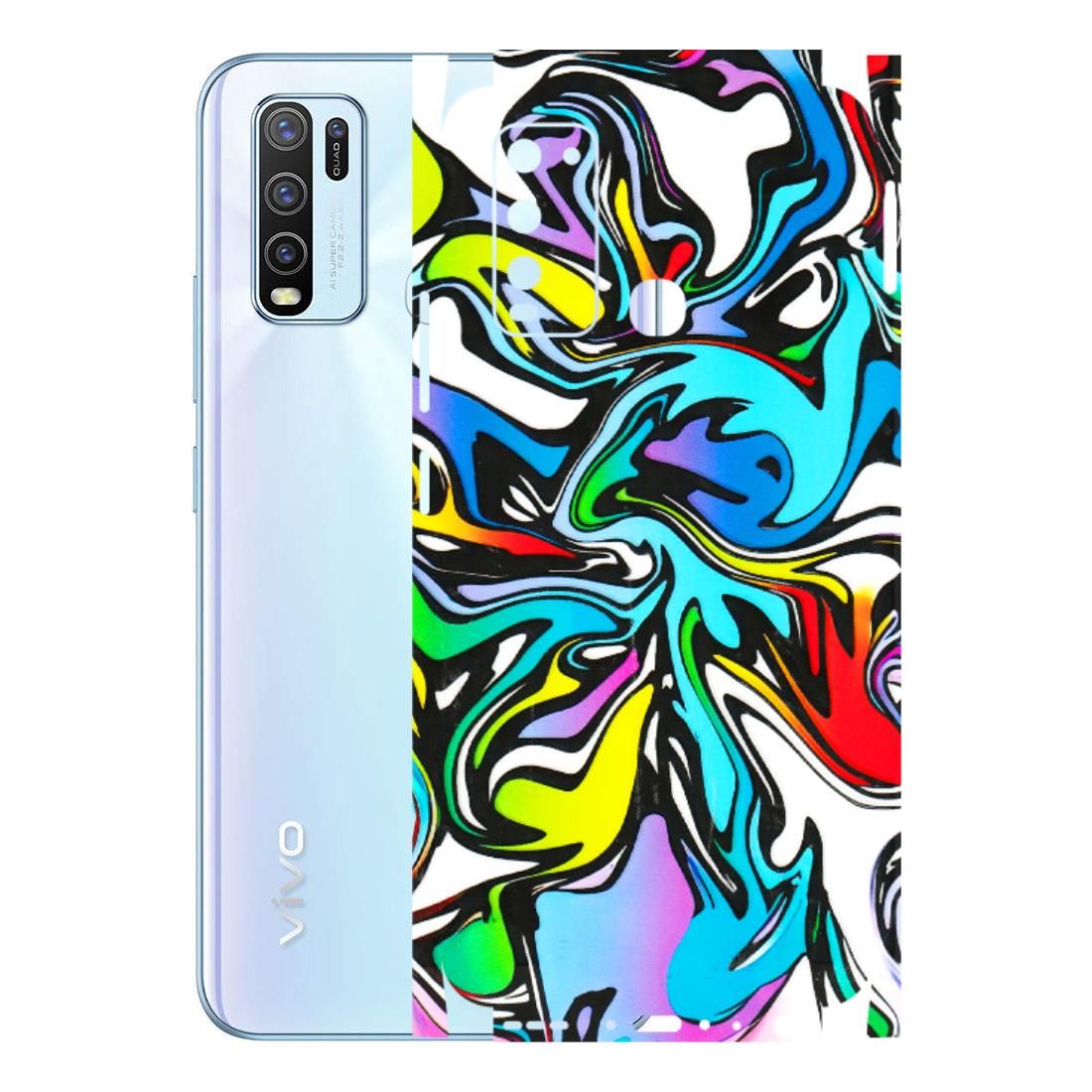 VIVO Y Series Phone Skins (All Models) - Abstract Colour Paints - 3D Embossed Finish (L-271) Vivo Y50