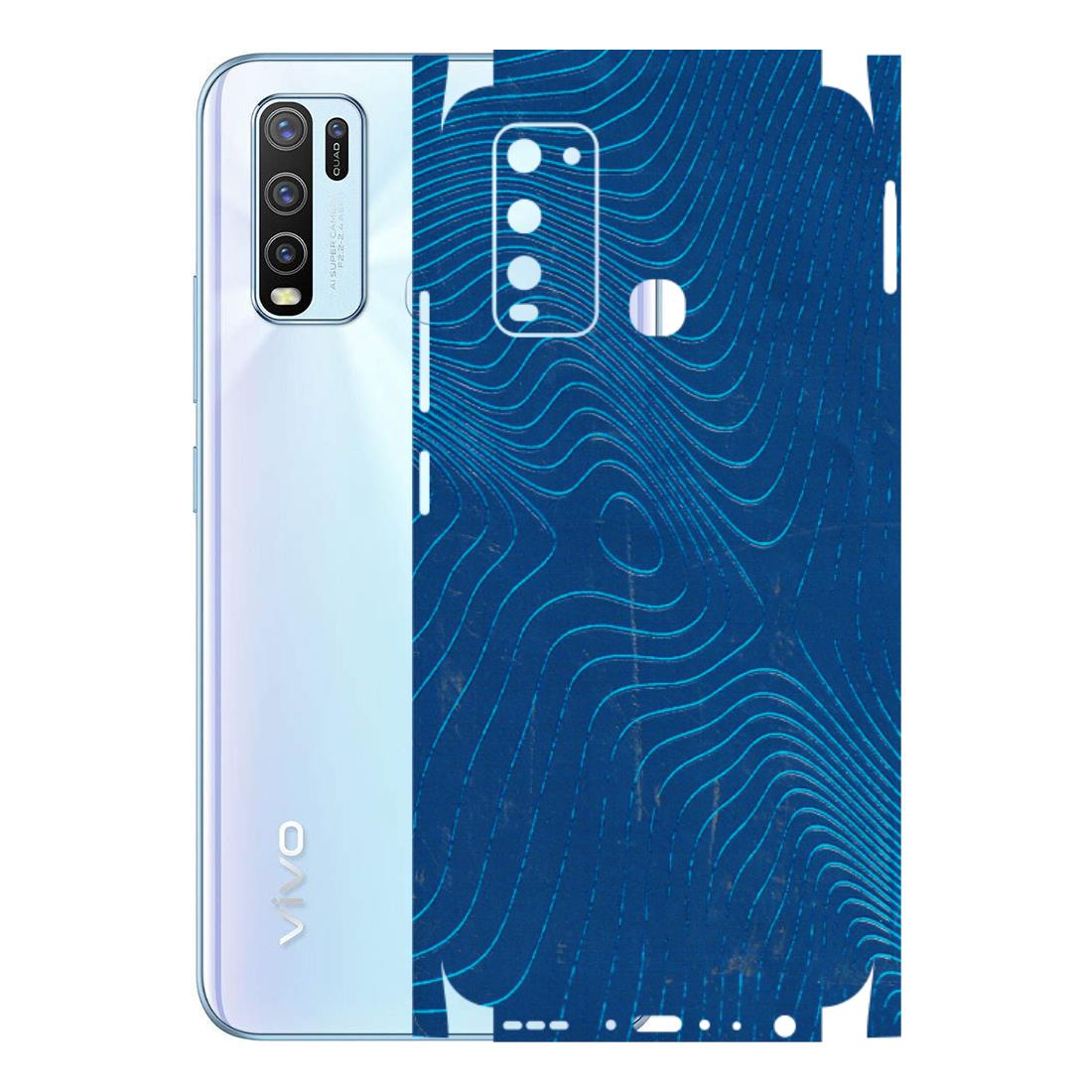 VIVO Y Series Phone Skins (All Models) - Abstract Blue Line Map - 3D Embossed Finish (L-272) Vivo Y50