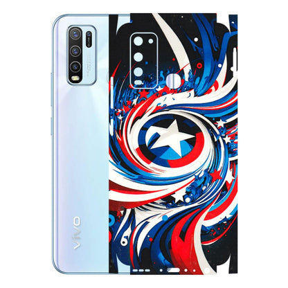 VIVO Y Series Phone Skins (All Models) - Captain America Logo - 3D Embossed Finish (L-307) Vivo Y50