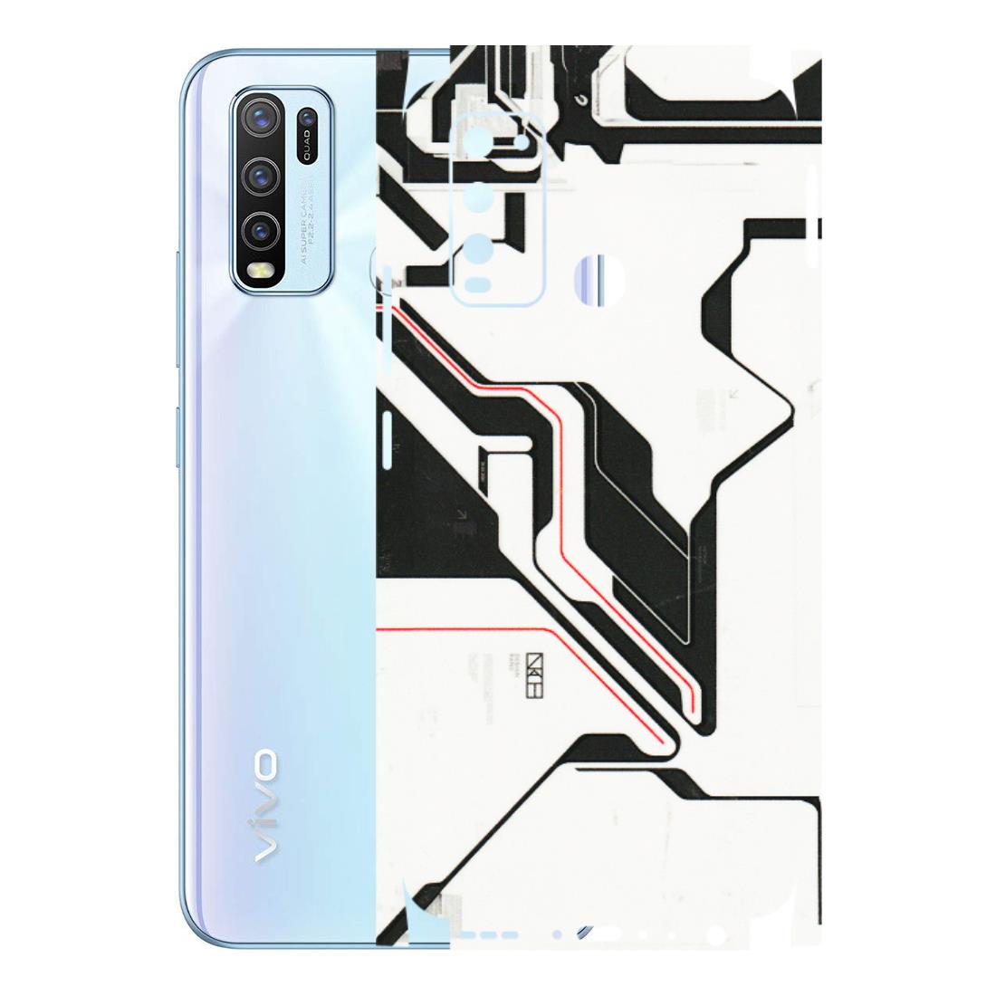 VIVO Y Series Phone Skins (All Models) - White Techy Logo - 3D Embossed Finish (L-312) Vivo Y50