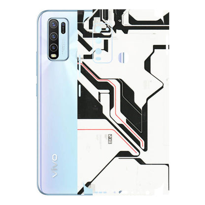 VIVO Y Series Phone Skins (All Models) - White Techy Logo - 3D Embossed Finish (L-312) Vivo Y50