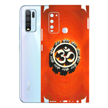 VIVO Y Series Phone Skins (All Models) - Aum Shiv Orange - 3D Embossed Finish (L-32) Vivo Y50