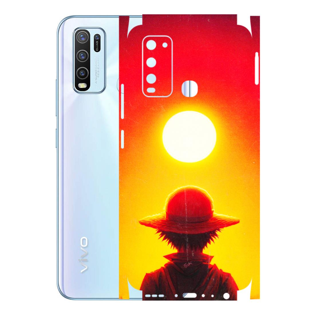 VIVO Y Series Phone Skins (All Models) - Cool Sunset With Monkey D.Luffy Anime - 3D Embossed Finish (L-329) Vivo Y50