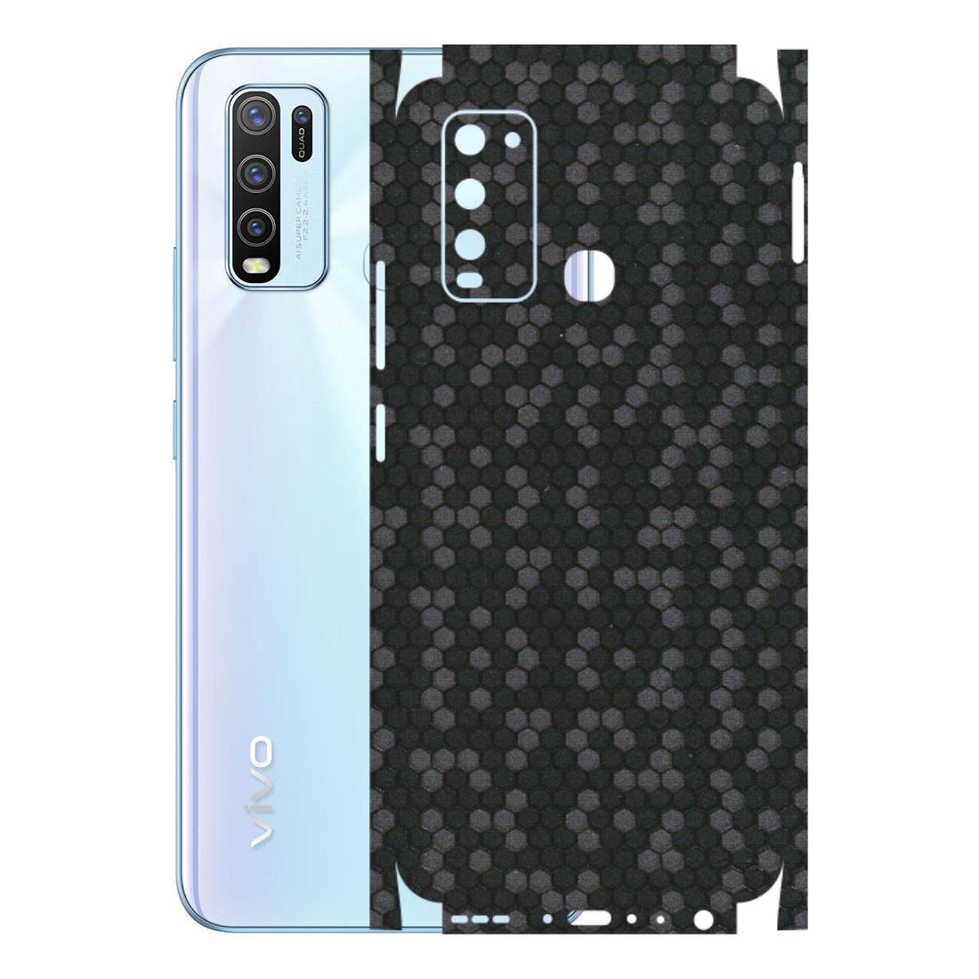 VIVO Y Series Phone Skins (All Models) - Black Grey Honeycomb Sober - 3D Embossed Finish (L-85) Vivo Y50