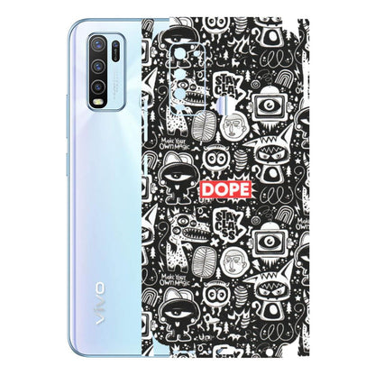VIVO Y Series Phone Skins (All Models) - Dope Stay Classy Black Doodles - Matte Finish (M-126) Vivo Y50