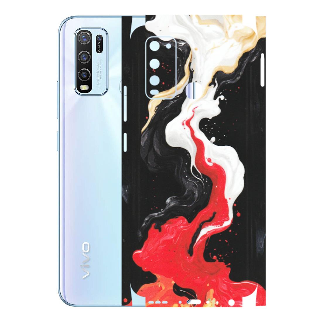 VIVO Y Series Phone Skins (All Models) - Black Red White Paint Splash Fusion - Matte Finish (M-56) Vivo Y50