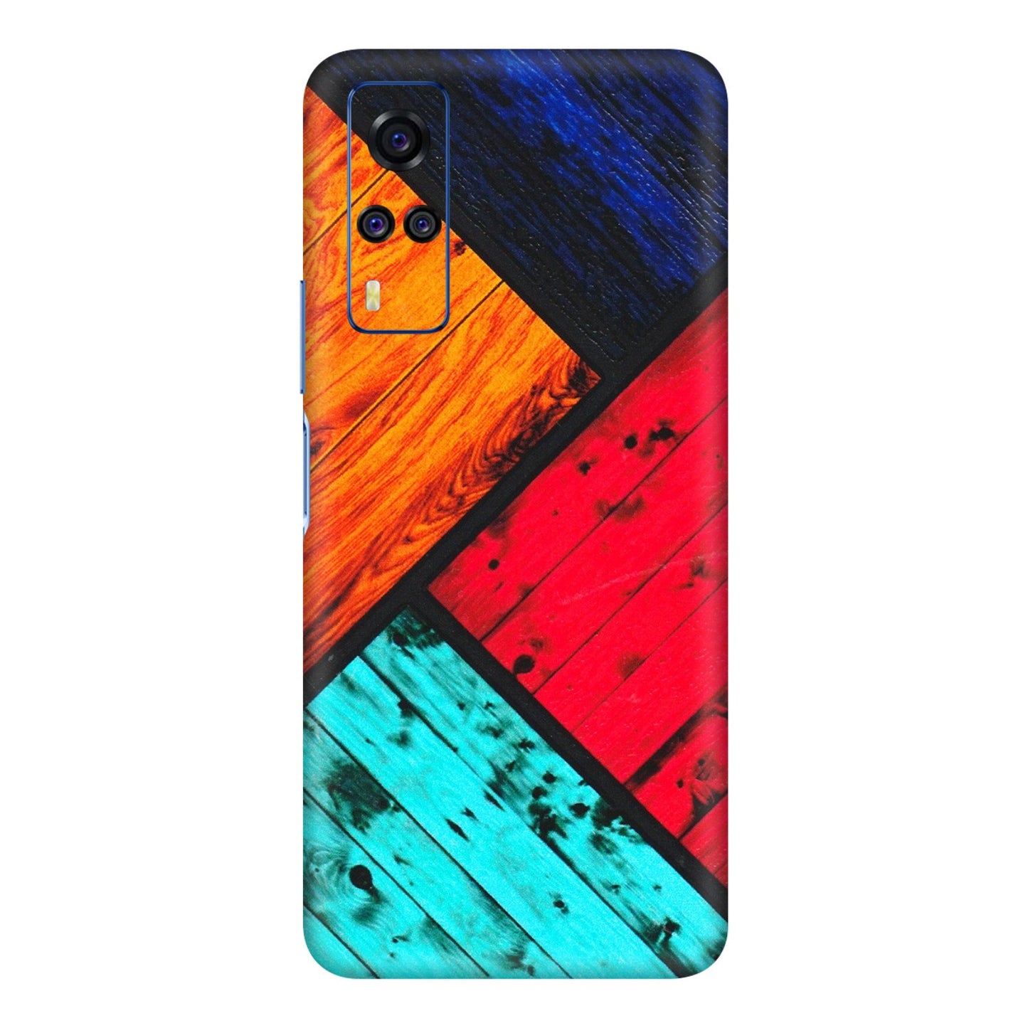 VIVO Y Series Phone Skins (All Models) - Colourful Wood Panels Abstract - 3D Embossed Finish (L-09) Vivo Y51A