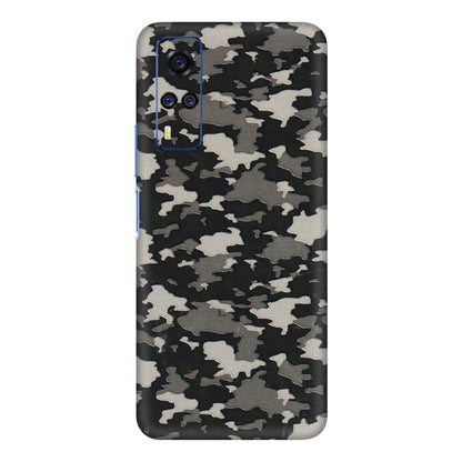 VIVO Y Series Phone Skins (All Models) - Black/Grey Camoflaunge - 3D Embossed Finish (L-142) Vivo Y51A